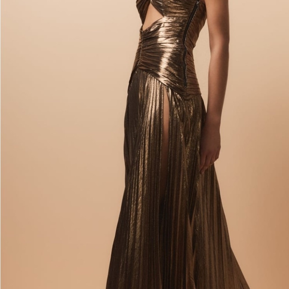 Retrofete Gold Strapless Gown- Mallory dress